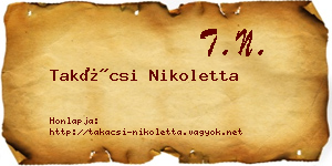 Takácsi Nikoletta névjegykártya