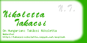 nikoletta takacsi business card