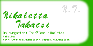 nikoletta takacsi business card